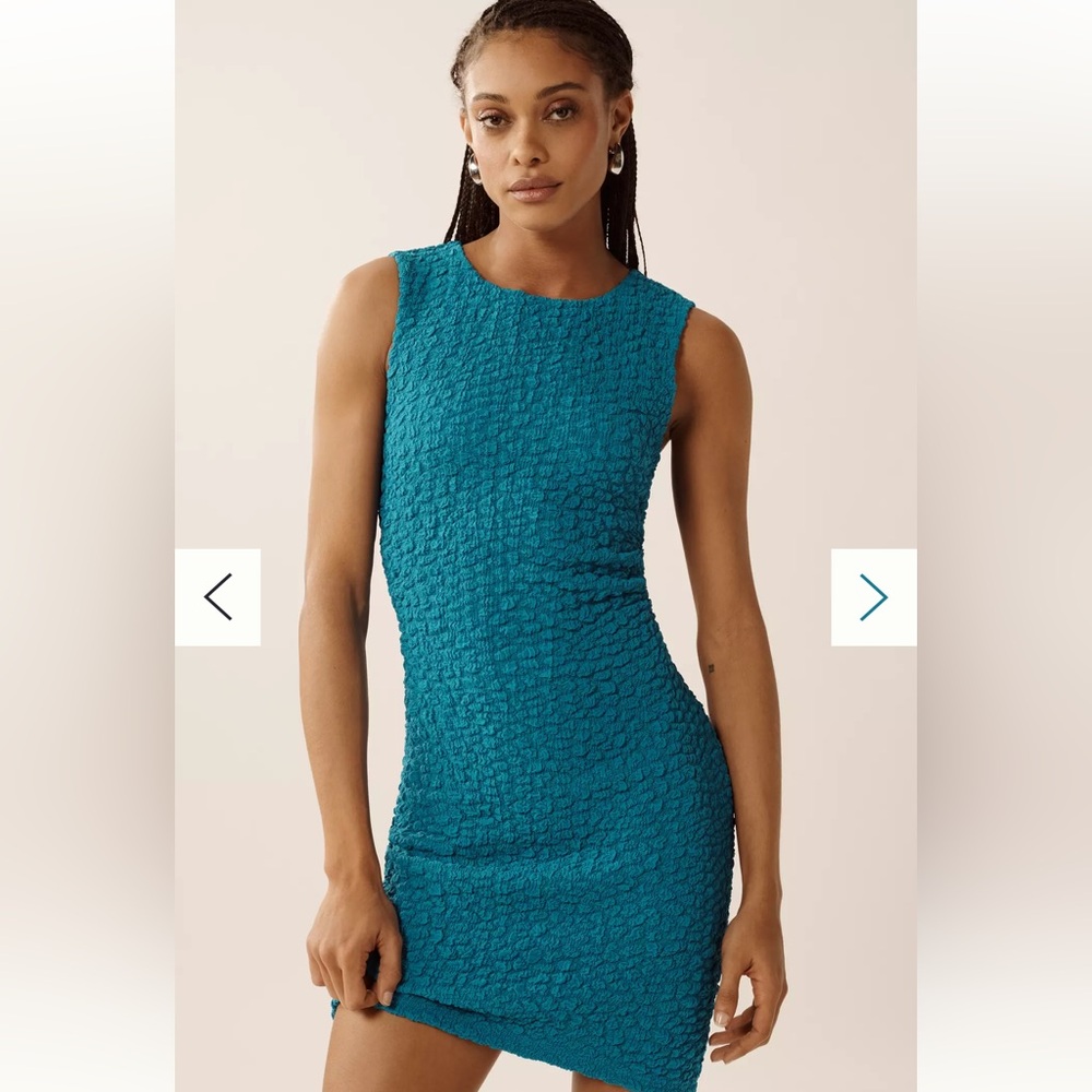 NWT Anthropology Textured Mini Shift‎ Dress. Blue Women's Small